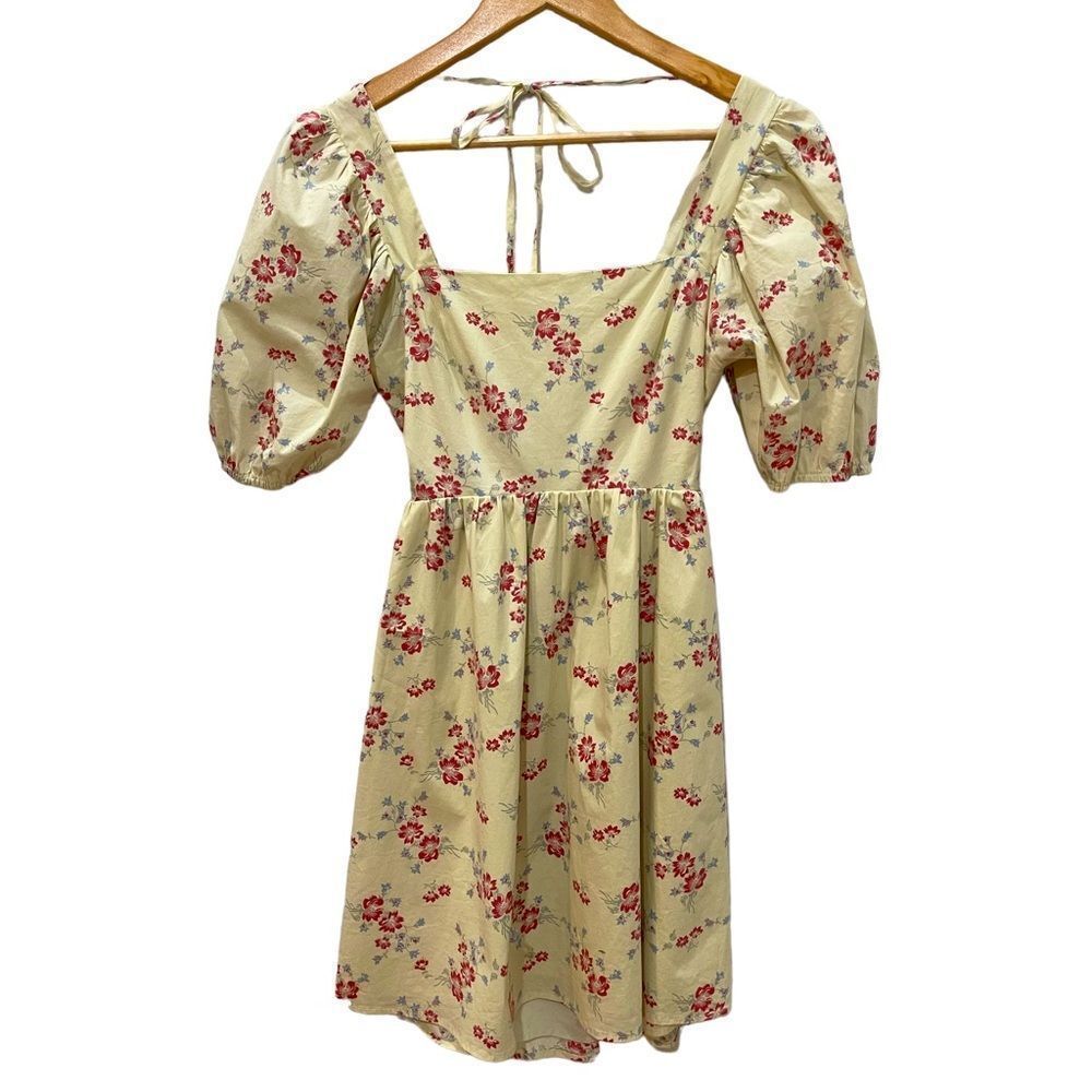 Wayf Floral Mini Dress/Open Back Size XS